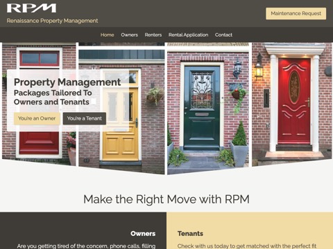 Screenshot of the Renaissance Property Management website