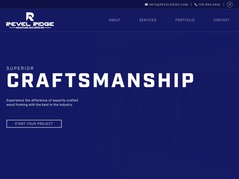 Screenshot of the Revel Ridge website