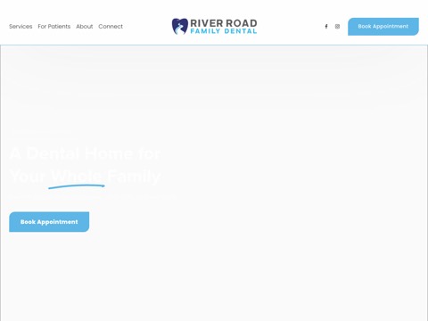 Screenshot of the River Road Family Dental website