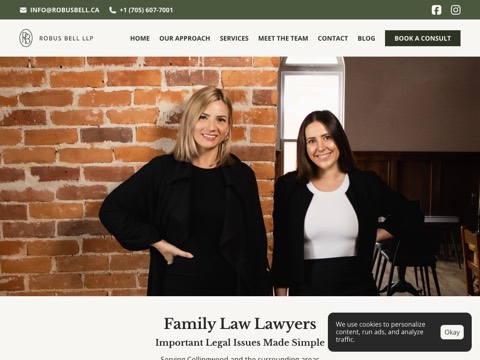 Screenshot of the Robus Bell LLP website