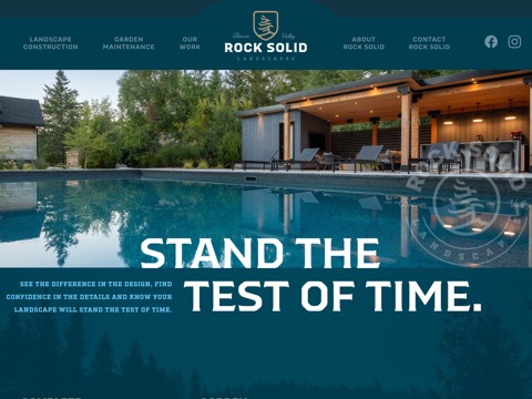 Screenshot of the Rock Solid Landscapes homepage, rocksolidlandscapes.ca, captured 2026-08-19, shown as the evidence for this review