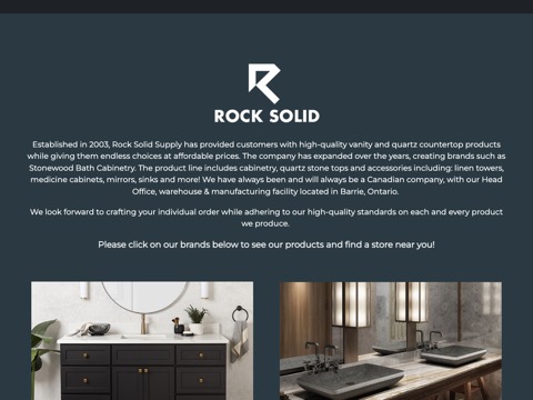 Screenshot of the Rock Solid Supply homepage, rocksolidsupply.com, captured 2026-08-19, shown as the evidence for this review