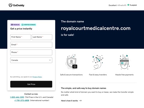 Screenshot of the Royal Court Medical Centre homepage at www.royalcourtmedicalcentre.com, captured 2026-08-19, shown as the evidence for the review on this page