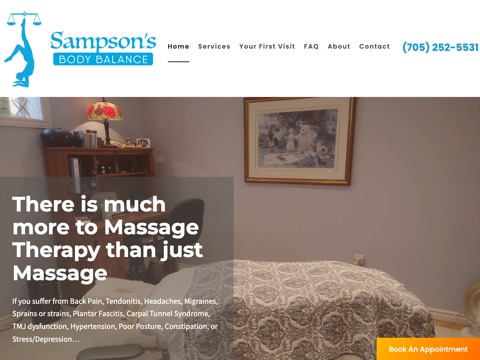 Screenshot of the Sampson's Body Balance website