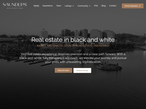 Screenshot of the Saunders Real Estate Team website
