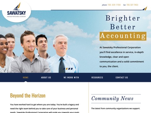 Screenshot of the Sawatsky Chartered Professional Accountants website
