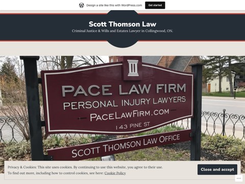 Screenshot of the Scott Thomson Law website