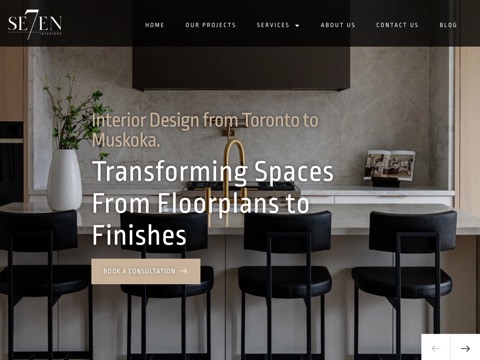 Screenshot of the Se7en Interiors inc. website
