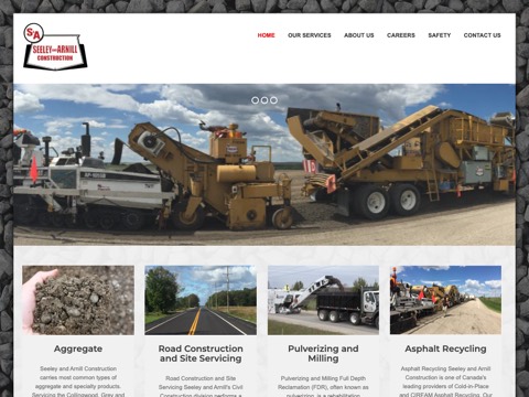 Screenshot of the Seeley and Arnill Construction website