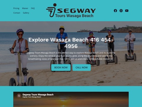 Screenshot of the Segway Tours Wasaga Beach website