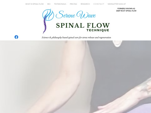 Screenshot of the Serene Wave Spinal Flow website