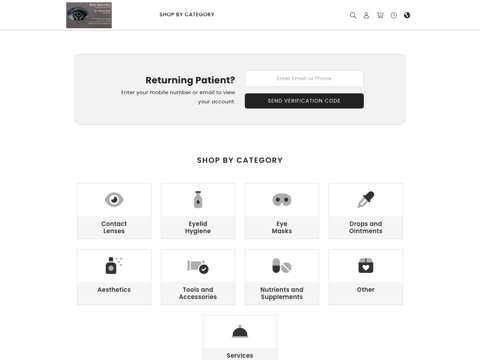 Screenshot of the Shah Optometry Clinic website