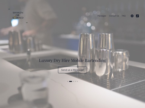 Screenshot of the Shaken or Stirred- Mobile Bartending website