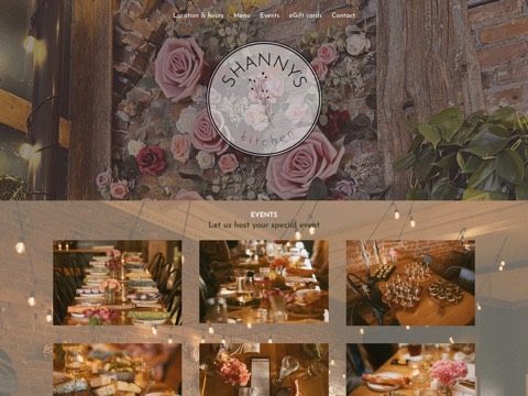 Screenshot of the Shanny’s Kitchen website