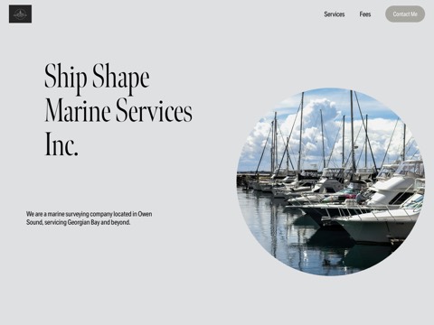 Screenshot of the Ship Shape Marine Services Inc website