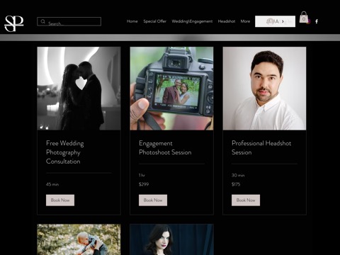 Screenshot of the SightShot Photography website