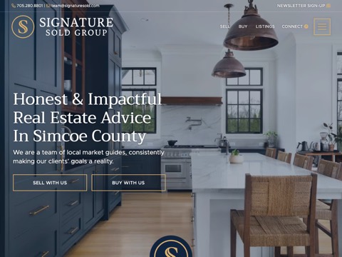 Screenshot of the Signature Sold Group - Top 2% with Royal Lepage in Canada website