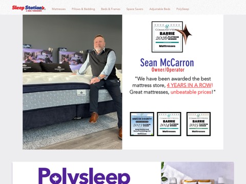 Screenshot of the Sleep Station & Home Furnishings Inc. website