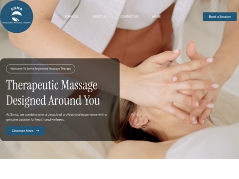 Screenshot of the Soma Registered Massage Therapy website