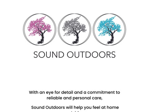 Screenshot of the Sound Outdoors homepage, www.soundoutdoors.ca, captured 2026-08-13, shown as the evidence for this review
