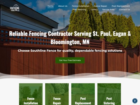 Screenshot of the Southline Fence website