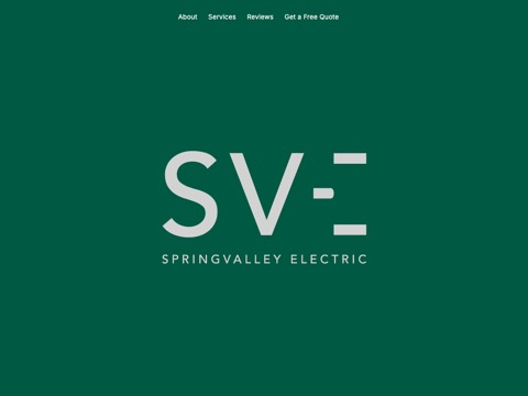 Screenshot of the Springvalley Electric homepage, springvalleyelectric.ca, captured 2026-08-19, shown as the evidence for this review