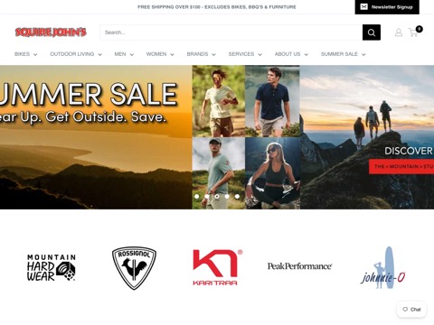 Screenshot of the Squire John's website