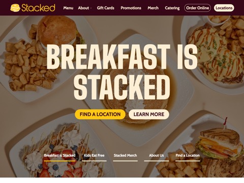 Screenshot of the Stacked Pancake & Breakfast House Wasaga Beach website