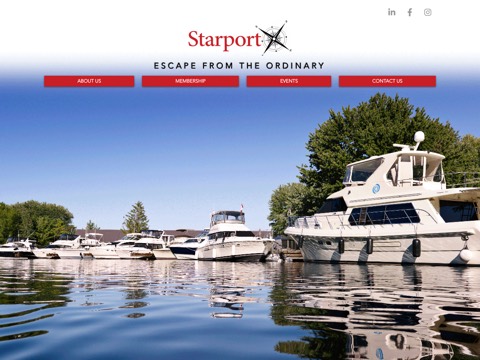 Screenshot of the Starport Marina homepage, starportmarina.com, captured 2026-08-19, shown as the evidence for this review