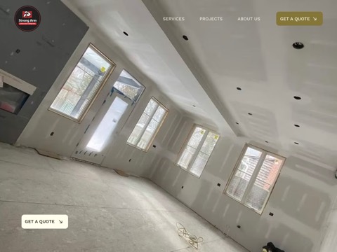 Screenshot of the Strong Arm Construction website