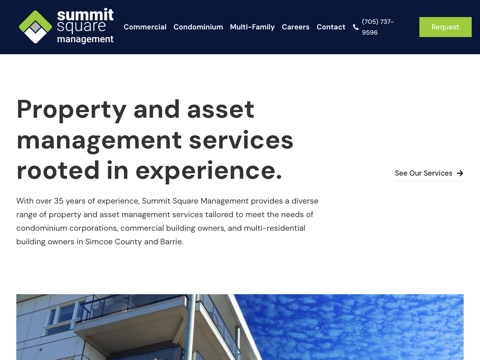 Screenshot of the Summit Square Management website