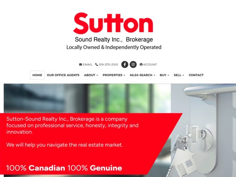 Screenshot of the Sutton - Sound Realty Inc., Brokerage website
