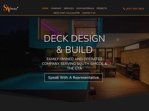 Screenshot of the SV Decks website