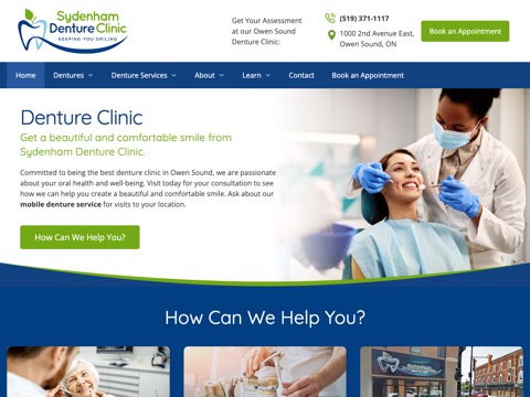 Screenshot of the Sydenham Denture Clinic website