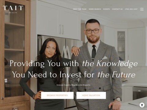Screenshot of the Tait Realty - Real Estate Agent website