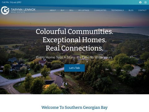 Screenshot of the Tarynn Lennox Real Estate website