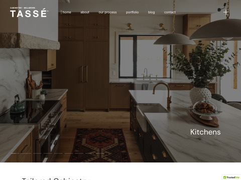 Screenshot of the Tasse Design Inc homepage, tassedesign.com, captured 2026-08-19, shown as the evidence for this review