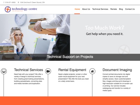 Screenshot of the Technology Centre homepage, tech-centre.com, captured 2026-08-19, shown as the evidence for this review