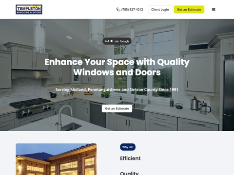 Screenshot of the Templeton Windows website