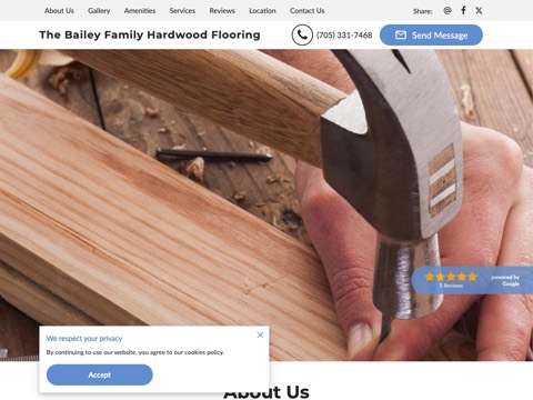 Screenshot of the The Bailey Family Hardwood Flooring website