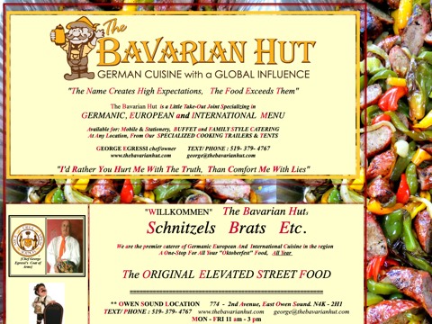 Screenshot of the The Bavarian Hut homepage, thebavarianhut.com, captured 2026-08-19, shown as the evidence for this review