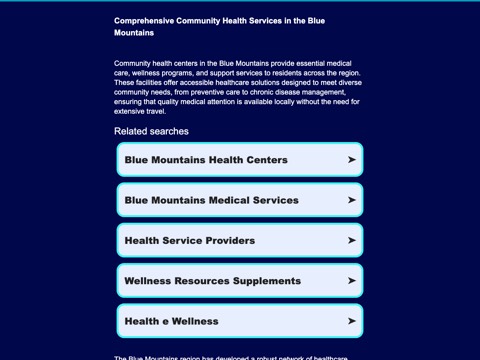 Screenshot of the The Blue Mountains Community Health Centre website