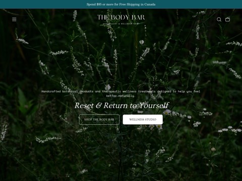 Screenshot of the The Body Bar Apothecary & Wellness Shop website