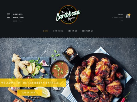 Screenshot of the The Caribbean Express - Jerk Chicken website