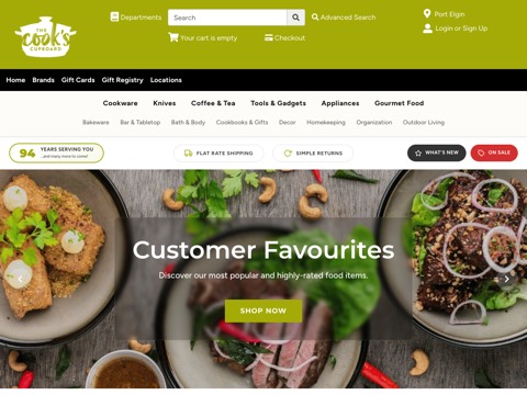 Screenshot of the The Cook's Cupboard website