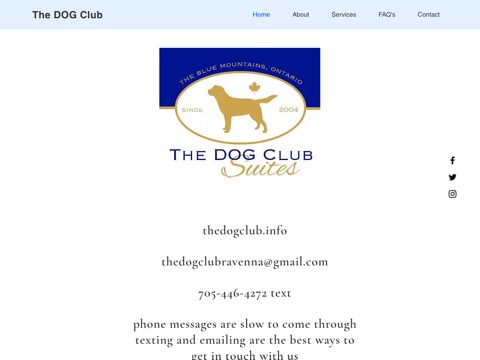 Screenshot of the The DOG Club homepage at www.thedogclub.info, captured 2026-08-19, shown as the evidence for the review on this page