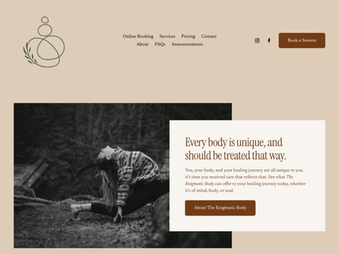 Screenshot of the The Enigmatic Body website