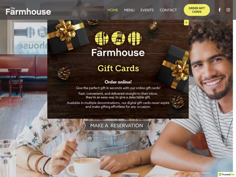 Screenshot of the The Farmhouse Restaurant website