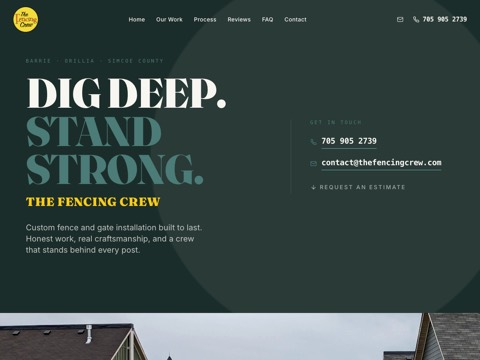 Screenshot of the The Fencing Crew website