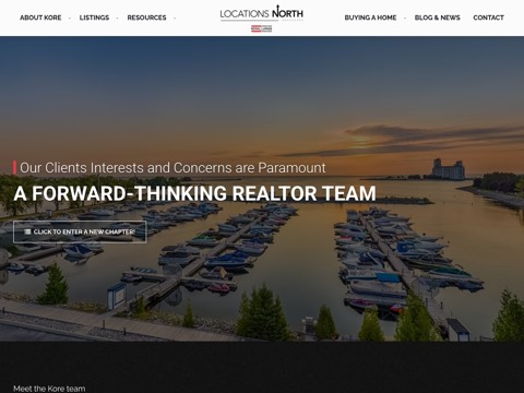 Screenshot of the The Kore Team website